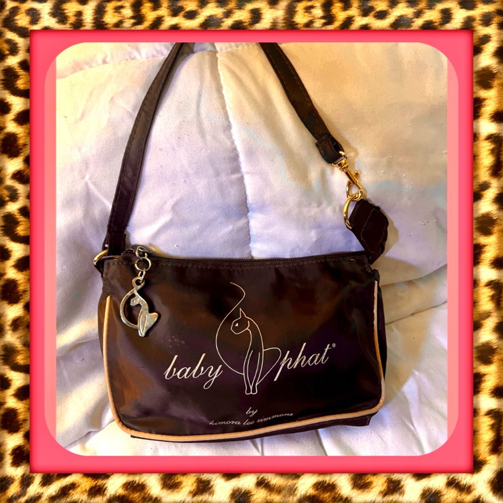 👑✅PRICE FIRM✅Y2K Vintage Baby Phat Brown Mini Nylon Shoulder Bag